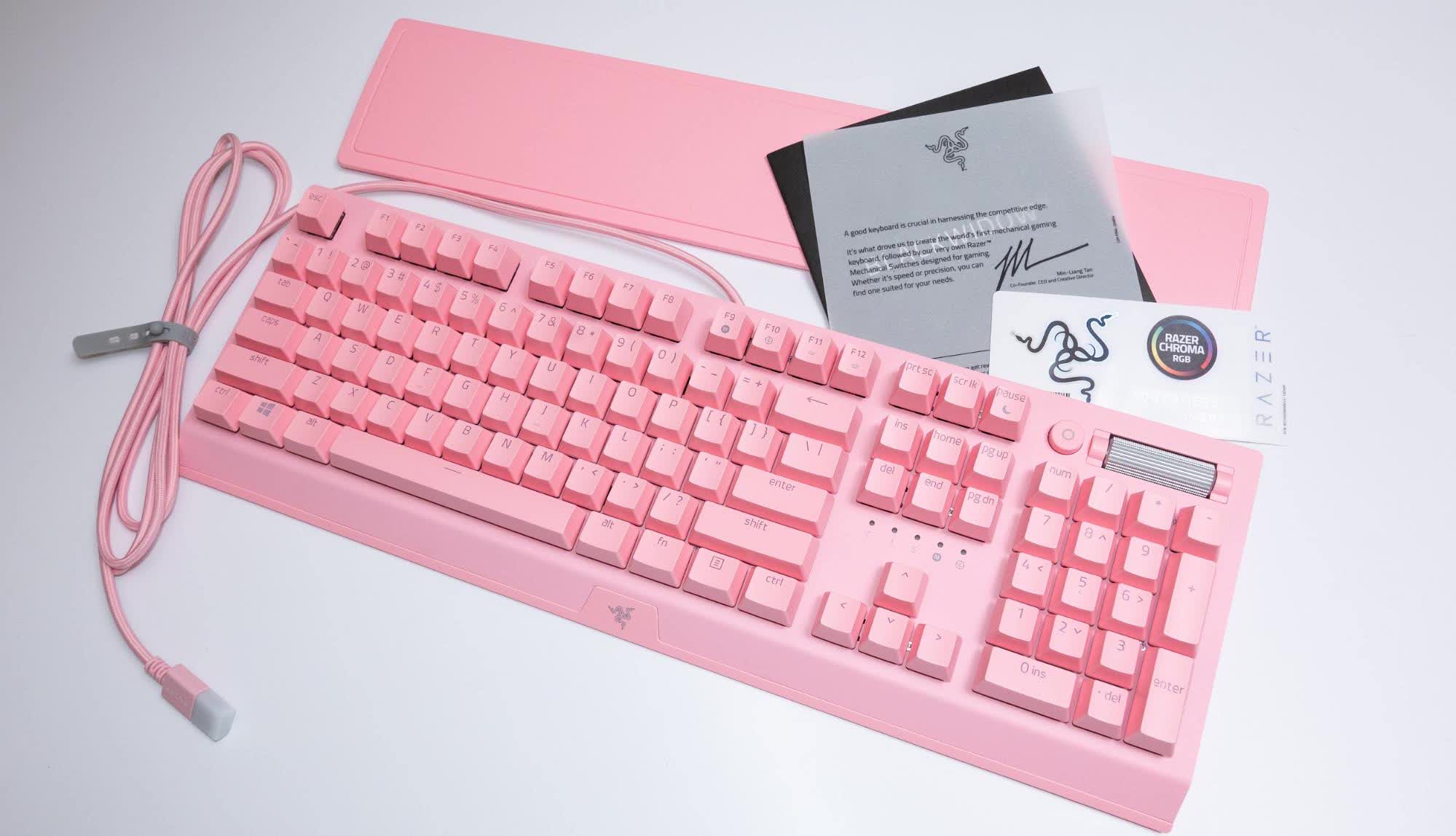 Розовая механическая клавиатура с подсветкой razer - ТОПоГИС
